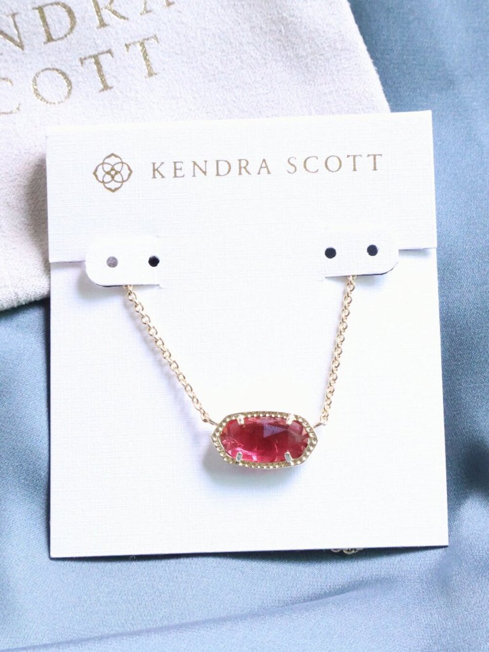 Kendra Scott Elisa Gold Necklace - Berry red glass